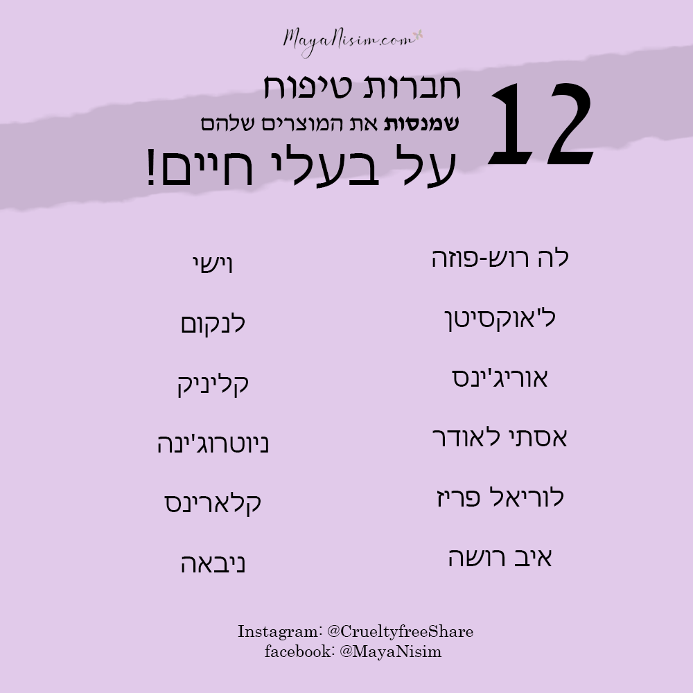 חברות טיפוח שמנסות על בעלי חיים